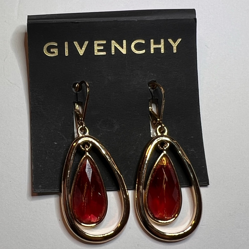 Givenchy Red and Gold hoop earrings